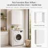 Pack buanderie Blanc brillant : encadrement machine à laver + meuble haut