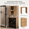 Pack buanderie chêne africain : encadrement machine à laver + meuble haut