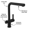 Mitigeur cuisine avec système de filtration Noir mat - Schütte