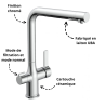 Mitigeur cuisine avec système de filtration Chromé - Schütte