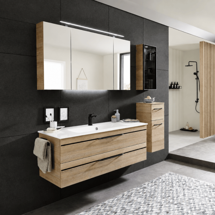 Meuble sous vasque + simple vasque Carat Ligne 212 Azurlign
