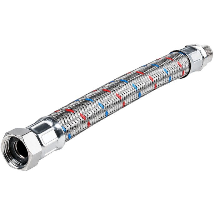 Flexible chauffage inox tressé 1" 1/4 MF Longueur 500 mm