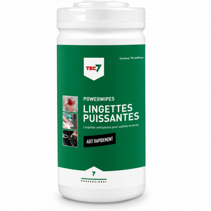 Lingettes puissantes x70 pour saleté tenace TEC7 Novatech