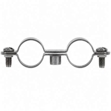 Collier double pour fixation de tuyauterie Fischer