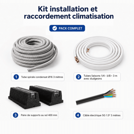 Kit installation et raccordement climatisation 3 mètres