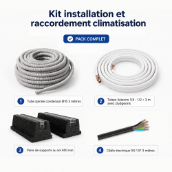 Kit installation et raccordement climatisation sol 3 mètres 1/4-1/2