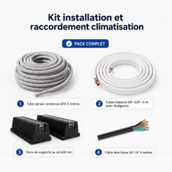 Kit installation et raccordement climatisation sol 5 mètres 3/8-5/8 Kit installation et raccordement climatisation sol 5 mètres 3/8-5/8