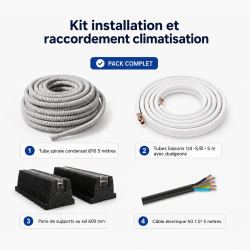 Kit installation et raccordement climatisation sol 5 mètres 1/4-5/8 Kit installation et raccordement climatisation sol 5 mètres 1/4-5/8
