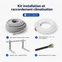Kit installation et raccordement climatisation mural 5 mètres 1/4-1/2 Kit installation et raccordement climatisation mural 5 mètres 1/4-1/2