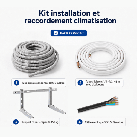 Kit installation et raccordement climatisation sol 3 mètres 1/4-1/2