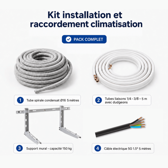 Kit installation et raccordement climatisation sol 3 mètres 1/4-1/2