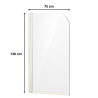Pare baignoire - 1 volet - Profilé blanc Fluidheat