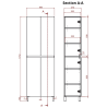 Pack buanderie Blanc brillant : encadrement machine à laver + colonne 4 portes