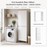 Pack buanderie Blanc brillant : encadrement machine à laver + colonne 4 portes