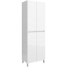 Pack buanderie Blanc brillant : encadrement machine à laver + colonne 4 portes