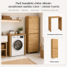 Pack buanderie chêne africain : encadrement machine à laver + colonne 4 portes