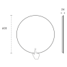 Miroir rond - Ø 60 cm - lumineux et antibuée