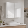 Armoire de toilette miroir - 60 cm - finition blanc brillant