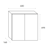 Armoire de toilette miroir - 60 cm - finition noir mat