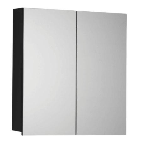 Armoire de toilette miroir - 60 cm - finition noir mat