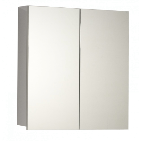 Armoire de toilette miroir - 60 cm - finition blanc brillant