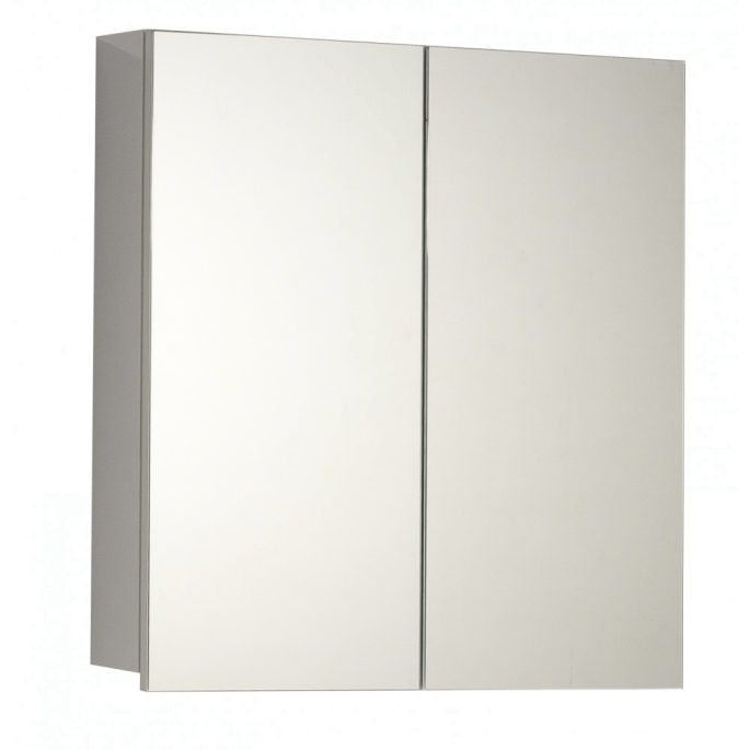 Armoire de toilette miroir - 60 cm - finition blanc brillant