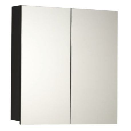 Armoire de toilette miroir - 60 cm - finition noir mat
