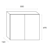 Armoire de toilette miroir - 80 cm - finition chêne