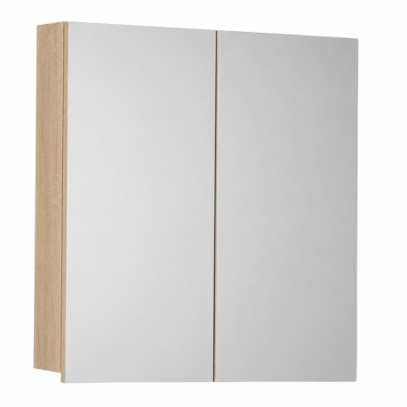 Armoire de toilette miroir - 80 cm - finition chêne