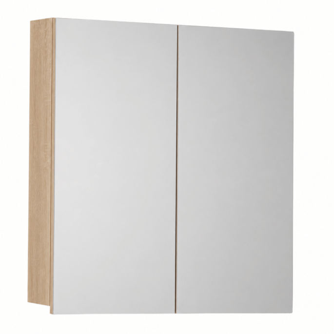 Armoire de toilette miroir - 80 cm - finition chêne