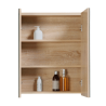 Armoire de toilette miroir - 80 cm - finition chêne