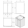 Pack Bac à laver 64 cm + meuble + planche + vidage
