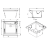 Pack Bac à laver 64 cm + meuble + planche + vidage