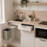 Pack cuisine 160 cm – meubles + Plan de travail + Crédence + Accessoires - Blanc & Bois