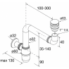 Siphon court avec bonde clic-clac Salgar