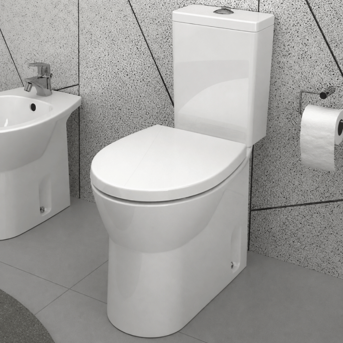 Pack WC S/H Rimflush sans bride blanc EASY SANINDUSA