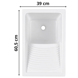 Bac à laver Riba 40 cm Blanc - Sanindusa