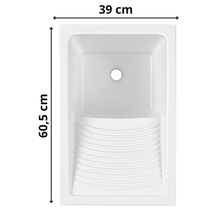 Bac à laver Riba 40 cm Blanc - Sanindusa