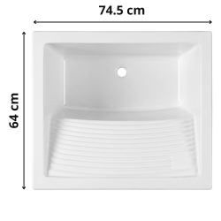 Bac à laver Riba 75 cm Blanc - Sanindusa