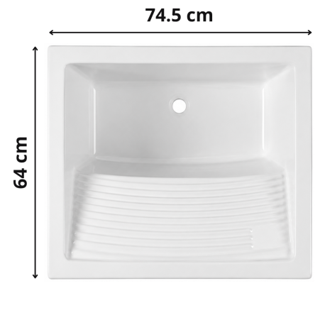 Bac à laver Riba 75 cm Blanc - Sanindusa