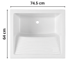 Bac à laver Riba 75 cm Blanc - Sanindusa