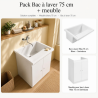Pack Bac à laver 75 cm + meuble