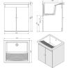 Pack Bac à laver 75 cm + meuble