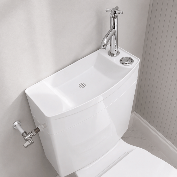 Réservoir Iseo combiné lave-mains intégré au réservoir blanc WIRQUIN