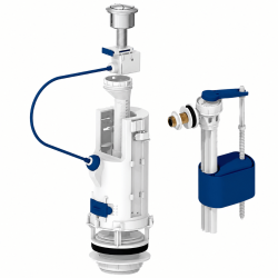 Mécanisme chasse d'eau WC poussoir 3/6 L + Robinet flotteur Bemis