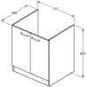 Meuble pour bac à laver 75 cm Porcher