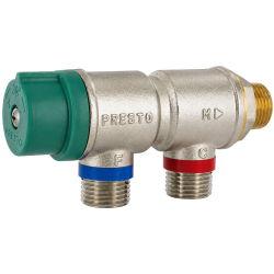 Régulateur thermostatique de sécurité de 20 à 50° entrée et sortie 3/4" PRESTO Régulateur thermostatique de sécurité de 20 à 50° entrée et sortie 3/4" PRESTO