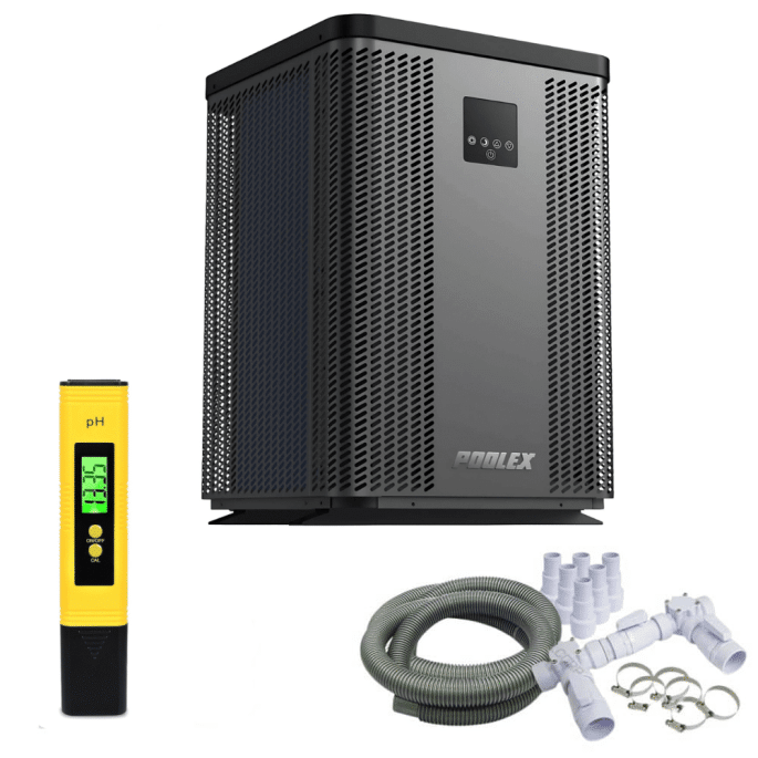 Pack Pompe à chaleur Piscine Poolex Q-Line 5 + By pass universel + Testeur / Lecteur électronique de pH et température