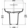Lavabo circulaire Ø 95 cm Contour 21 PORCHER + Pied + Robinetterie