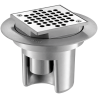 Siphon de sol à hauteur réglable avec grille inox Delabie 